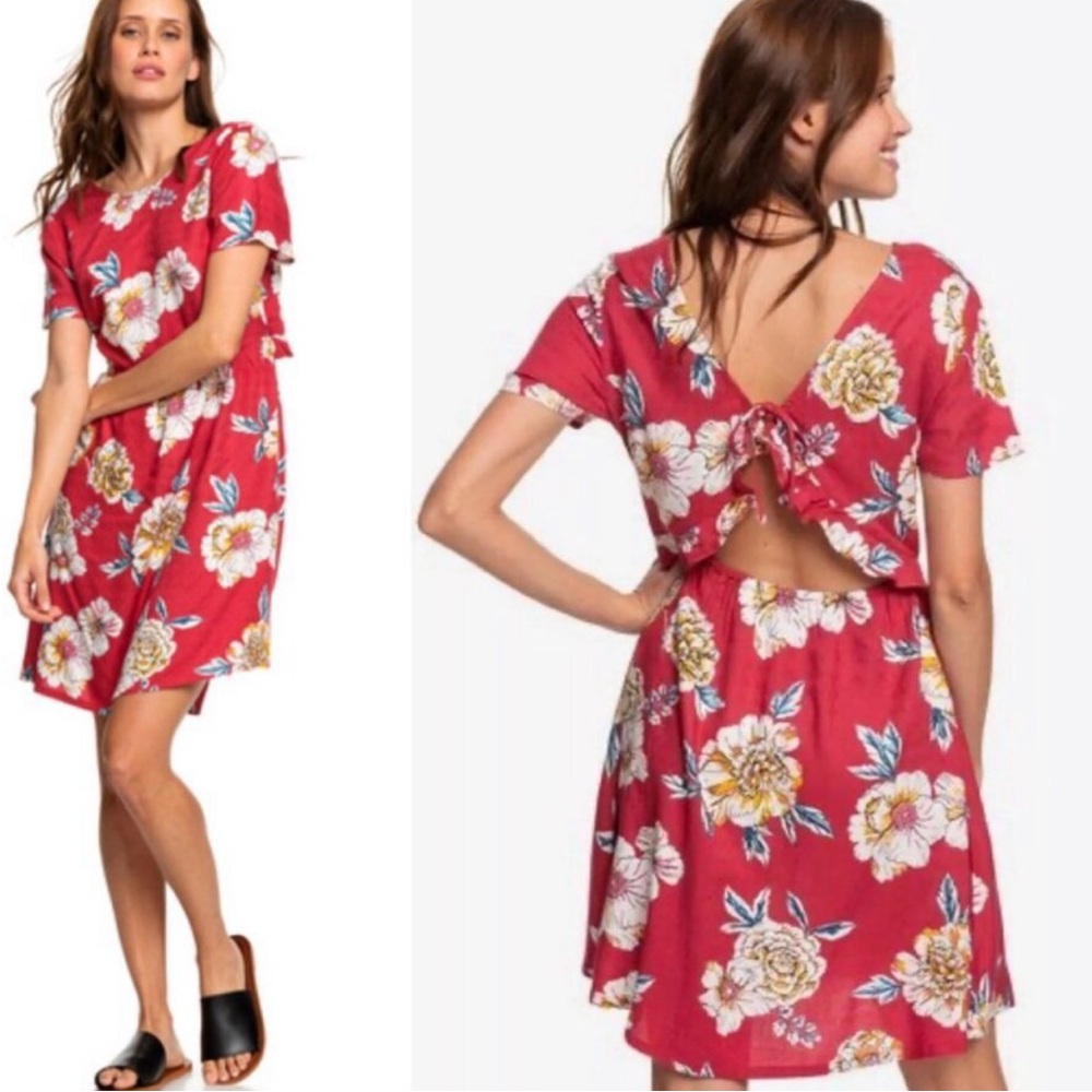 Floral Red Mini Dress